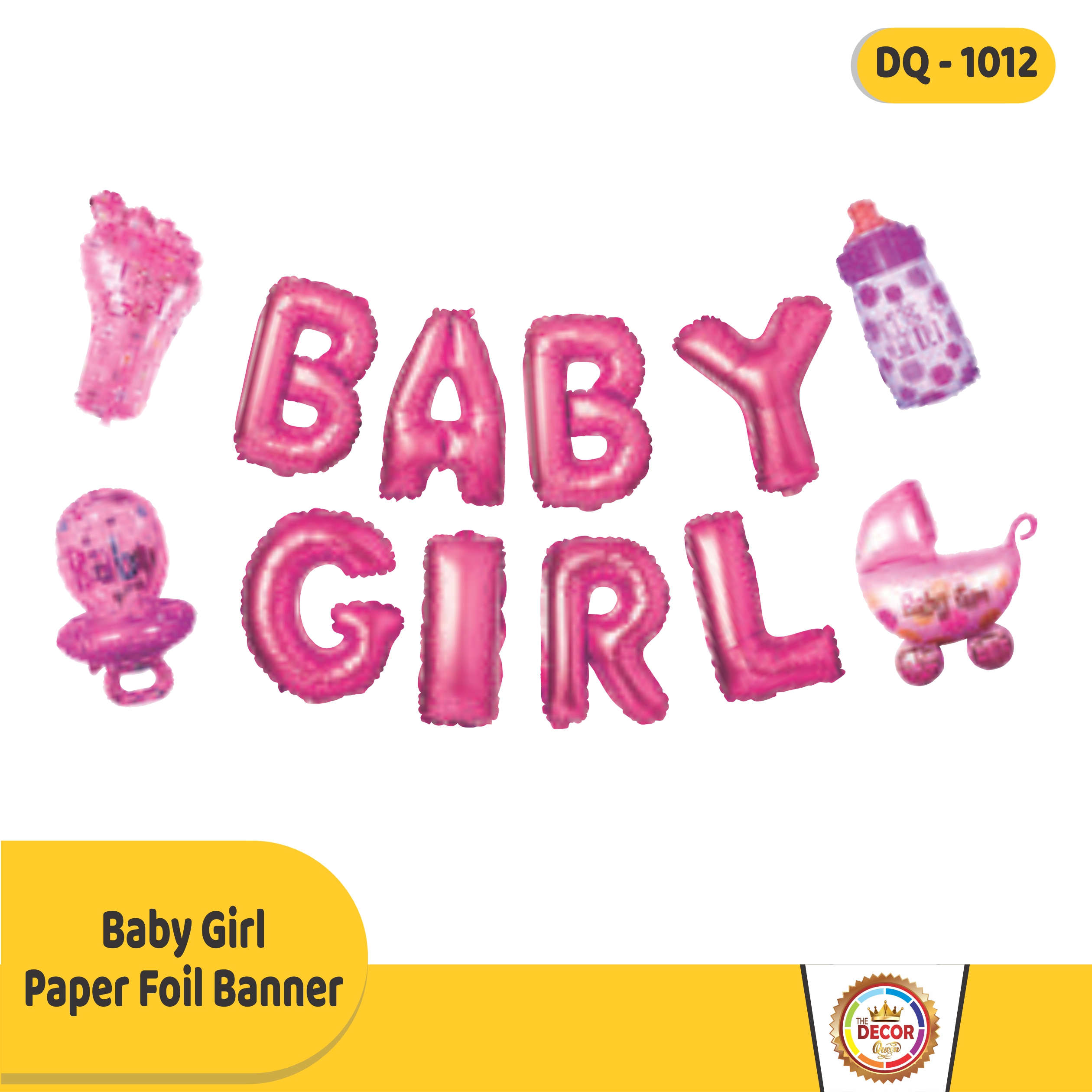 Baby Girl Paper Foil Banner|Banners|Baby Shower Banner