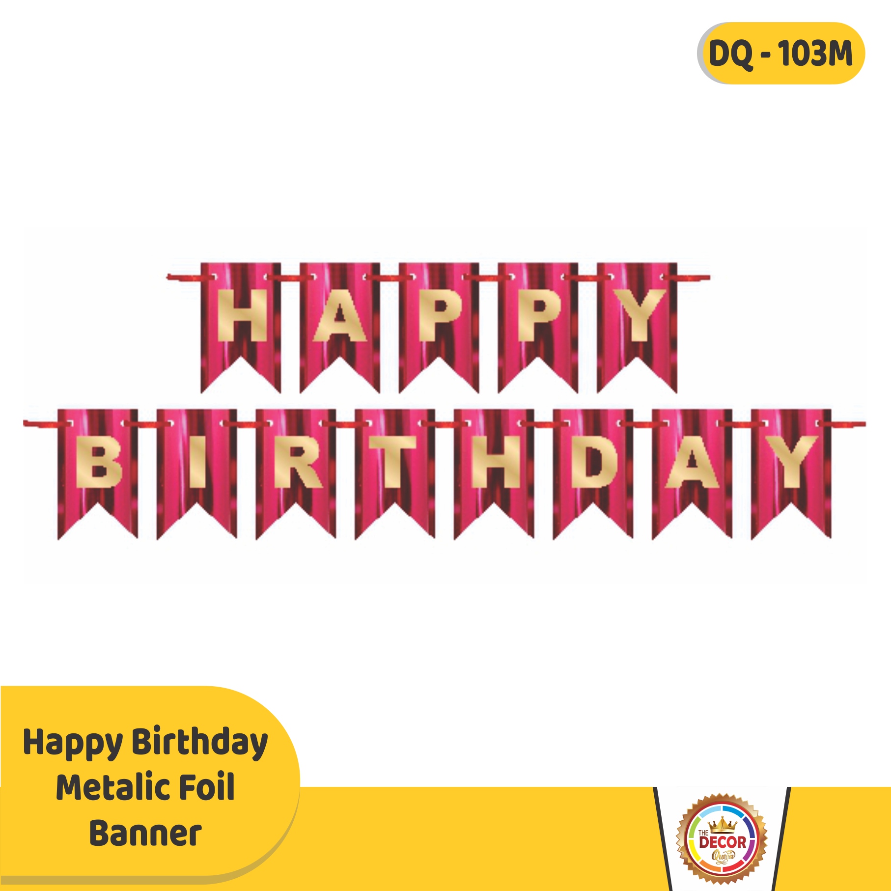 Happy Birthday Metalic Foil  Banner|Banners|Happy Birthday Banner