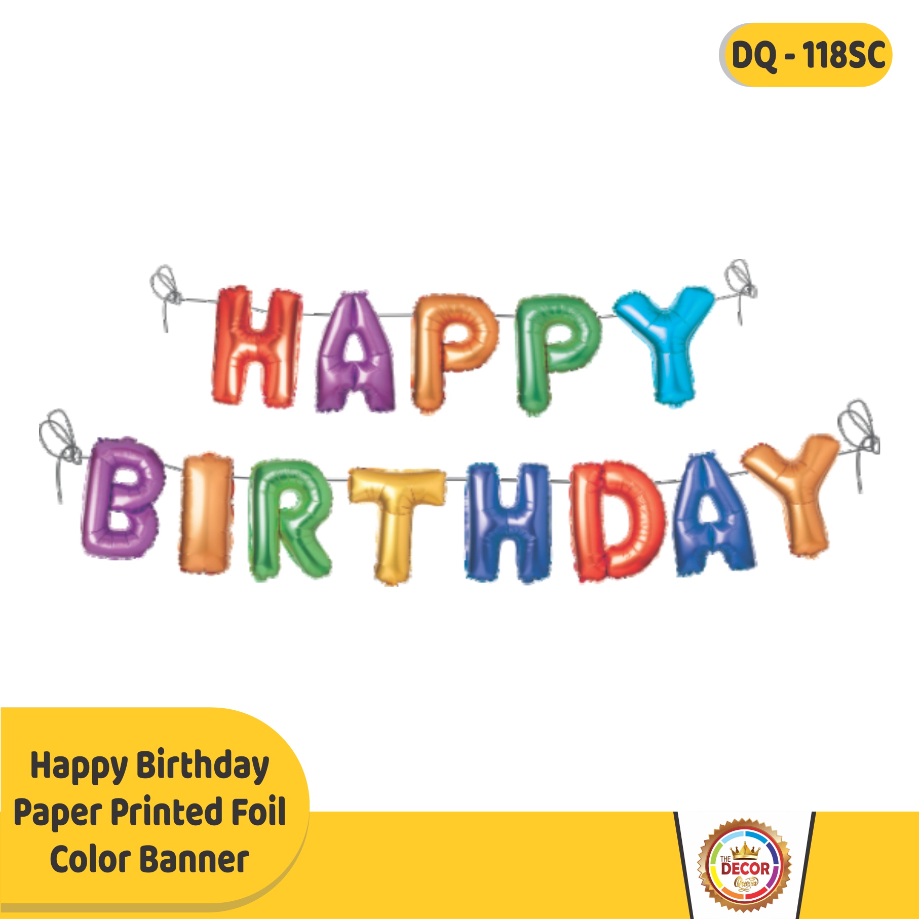 Happy Birthday Paper Printed Foil Color Banner|Banners|Happy Birthday Banner