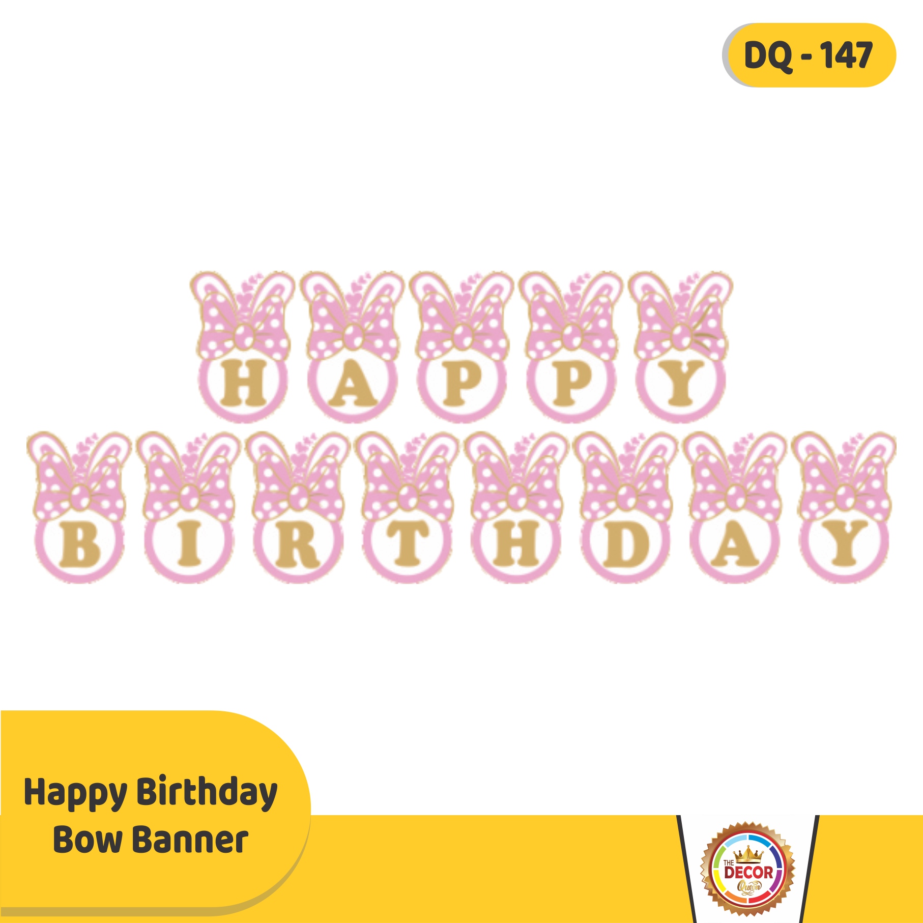 Happy Birthday Bow Banner|Banners|Happy Birthday Banner