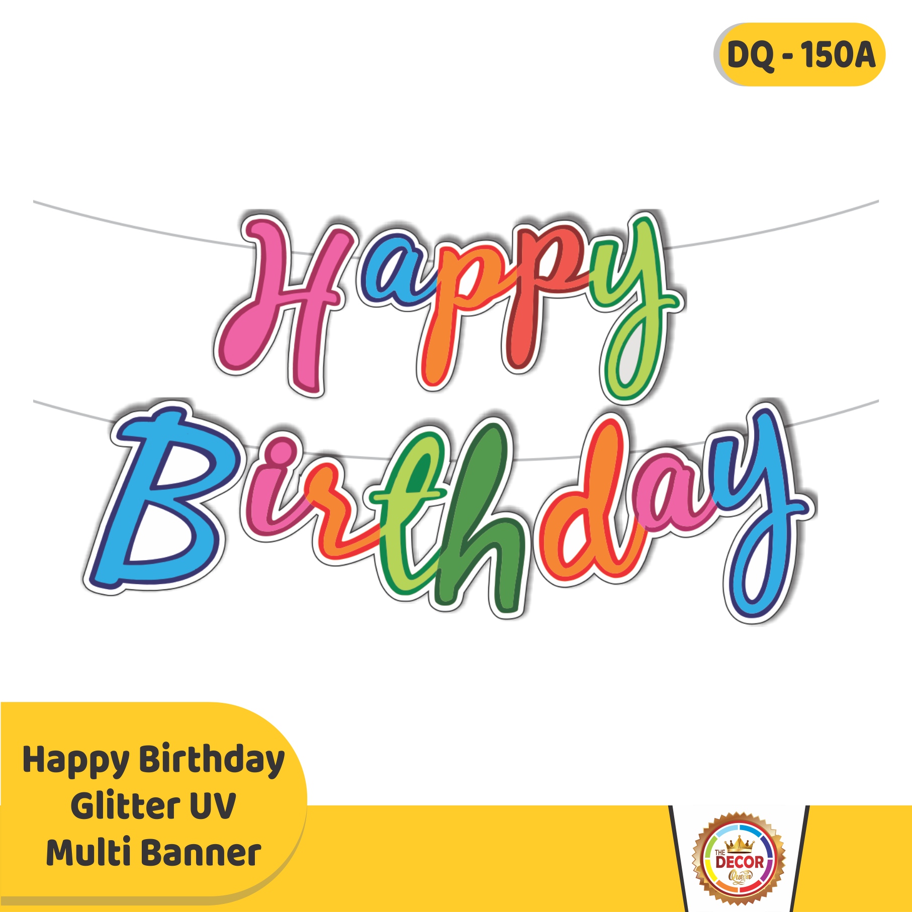 Happy Birthday Glitter UV  Multi Banner|Banners|Happy Birthday Banner