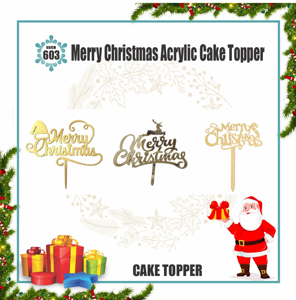 Merry Christmas Arylic Cake Topper|Festive Products|Christmas