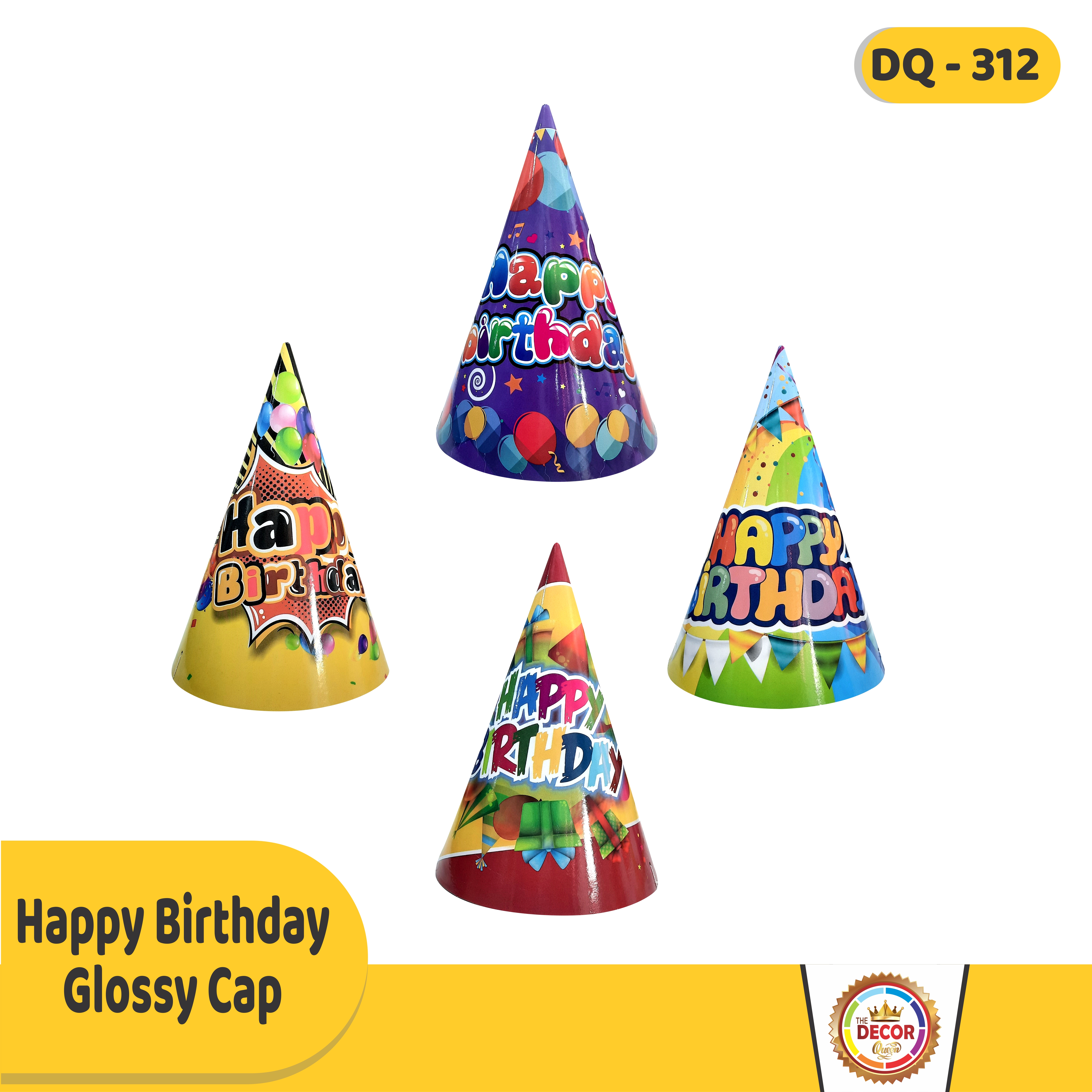 Happy Birthday Glossy Cap (CAP)|Party Products|Cap