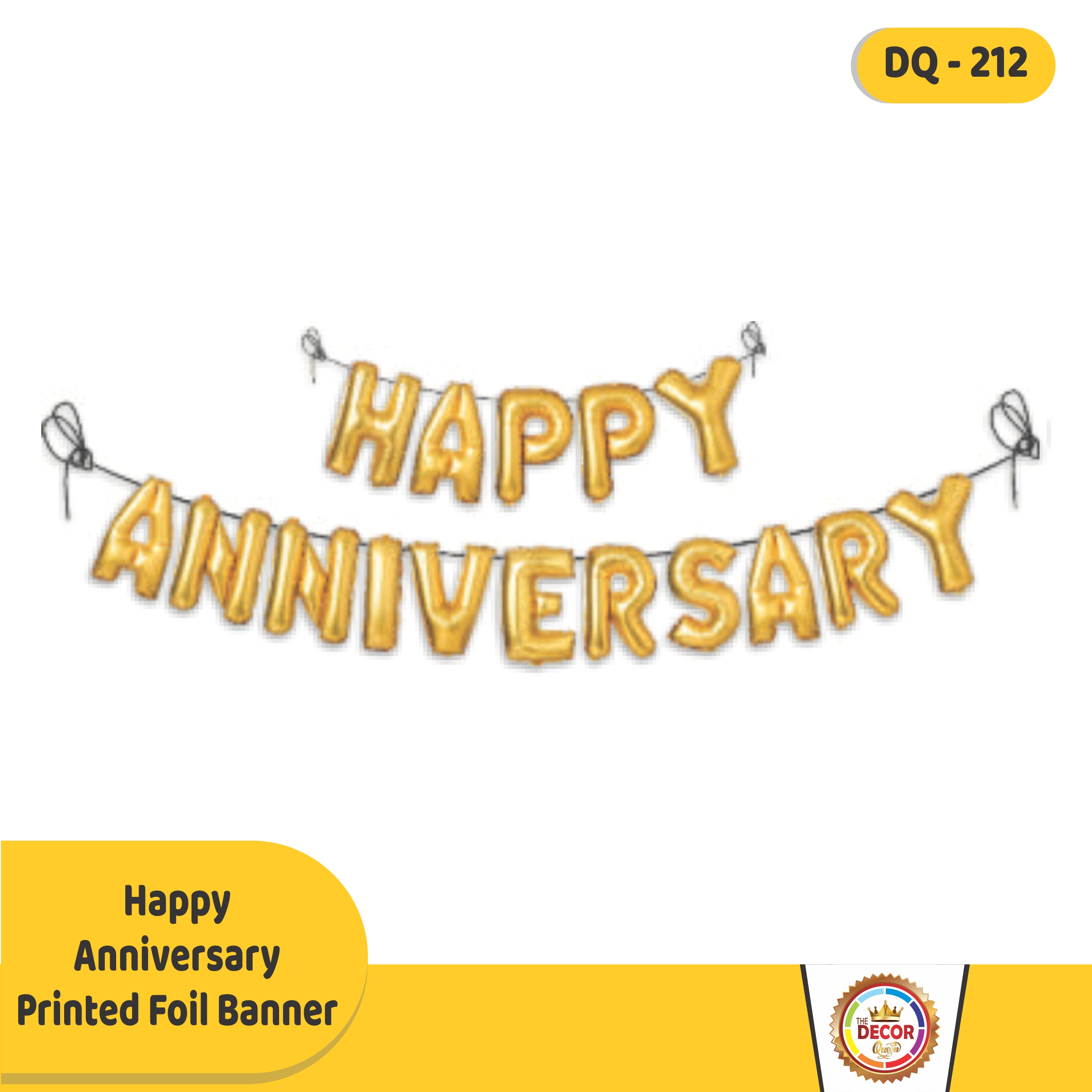 Happy  Anniversary Printed Foil Banner|Banners|Anniversary Banner