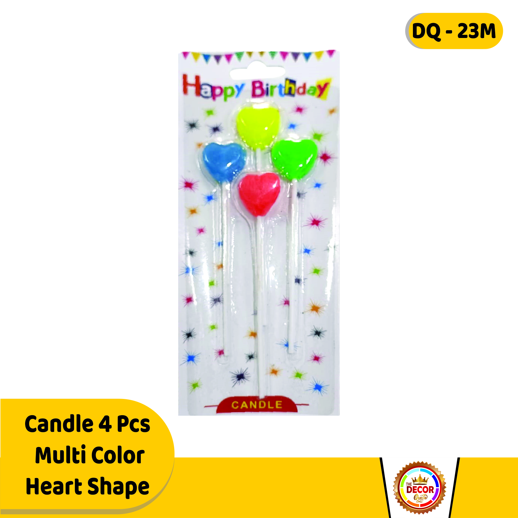 Candle 4 Pcs Multi Color Heart Shape|Others|Candles