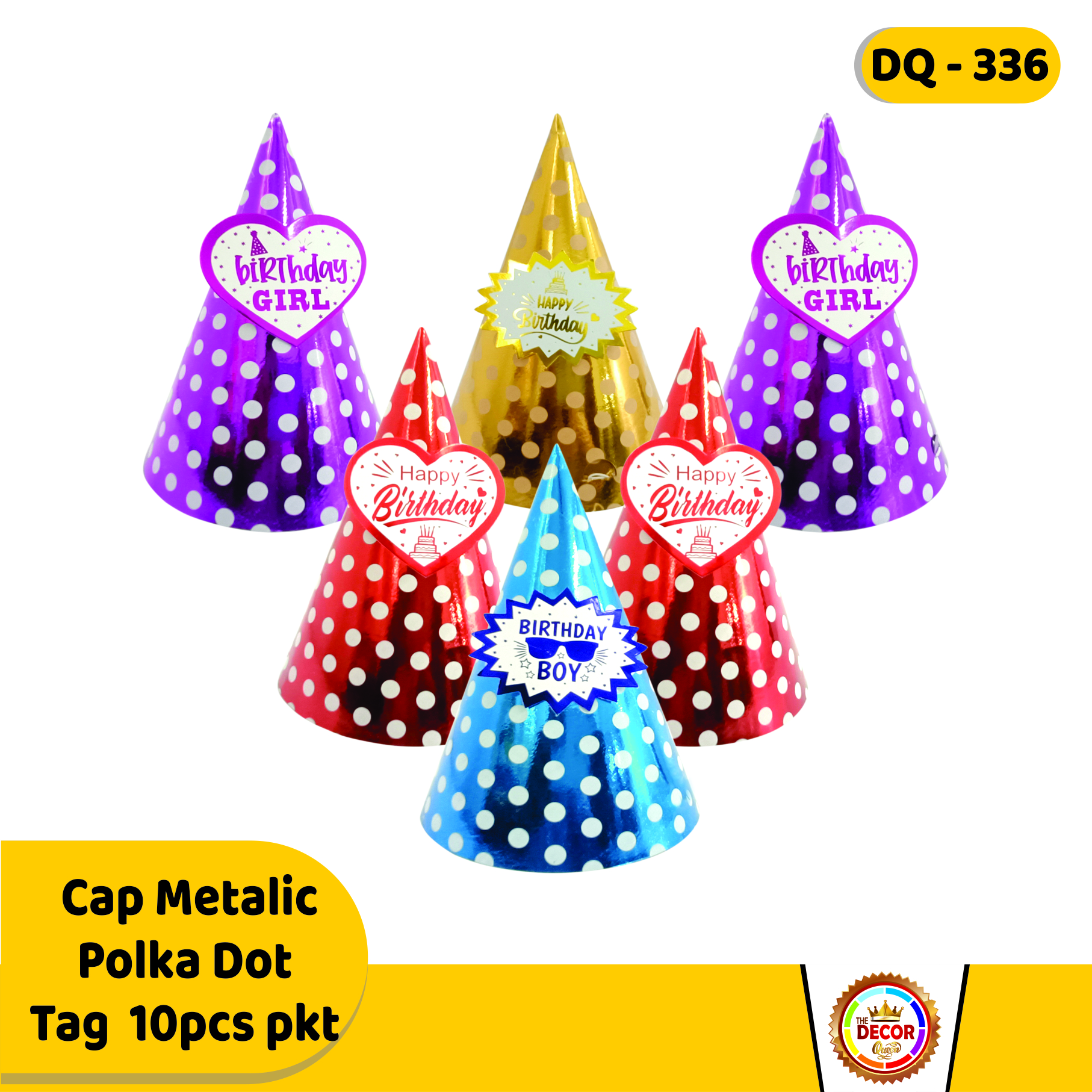  Cap Metalic  Polka Dot Tag |Party Products|Cap