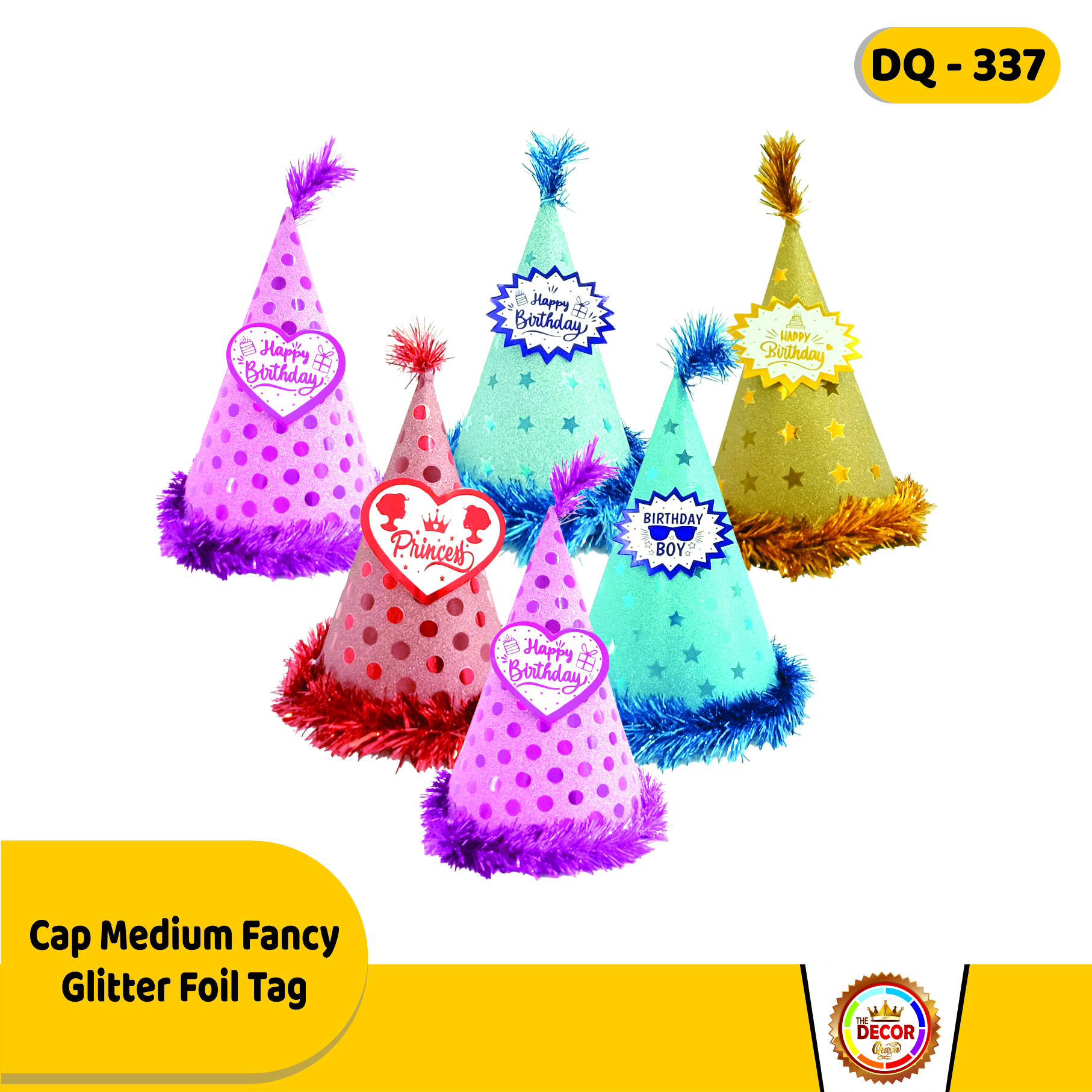 Cap Medium Fancy Glitter Foil Tag |Party Products|Cap