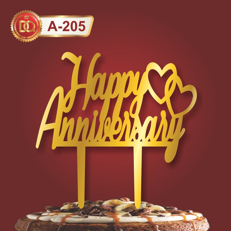 Acrylic Happy Anniversary Cake Topper 5|Cake Topper|Acrylic Anniversary