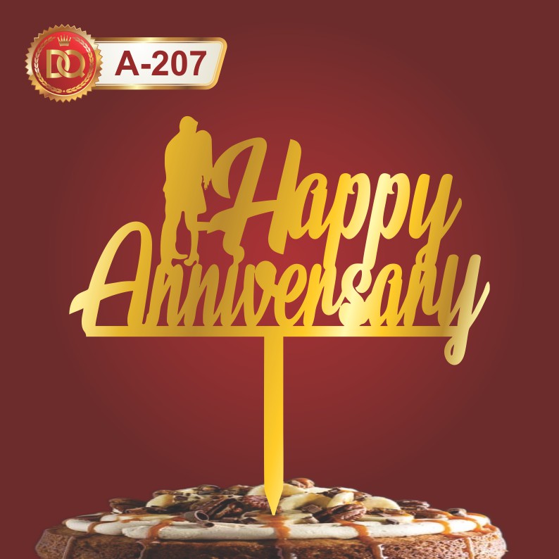 Acrylic Happy Anniversary Cake Topper 7|Cake Topper|Acrylic Anniversary