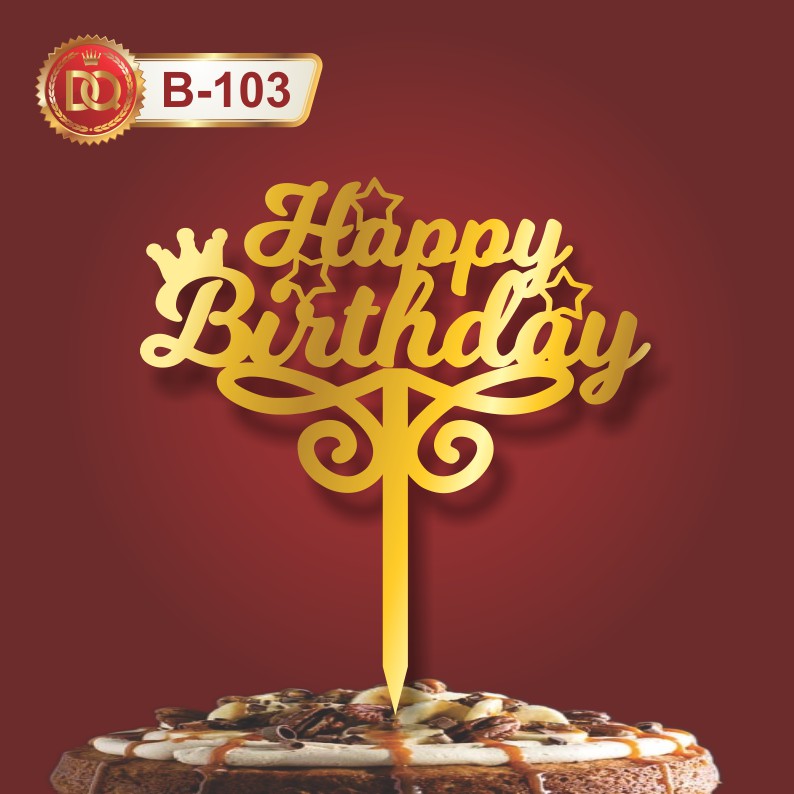 Acrylic Happy Birthday Cake Topper 3|Cake Topper|Acrylic Happy Birthday
