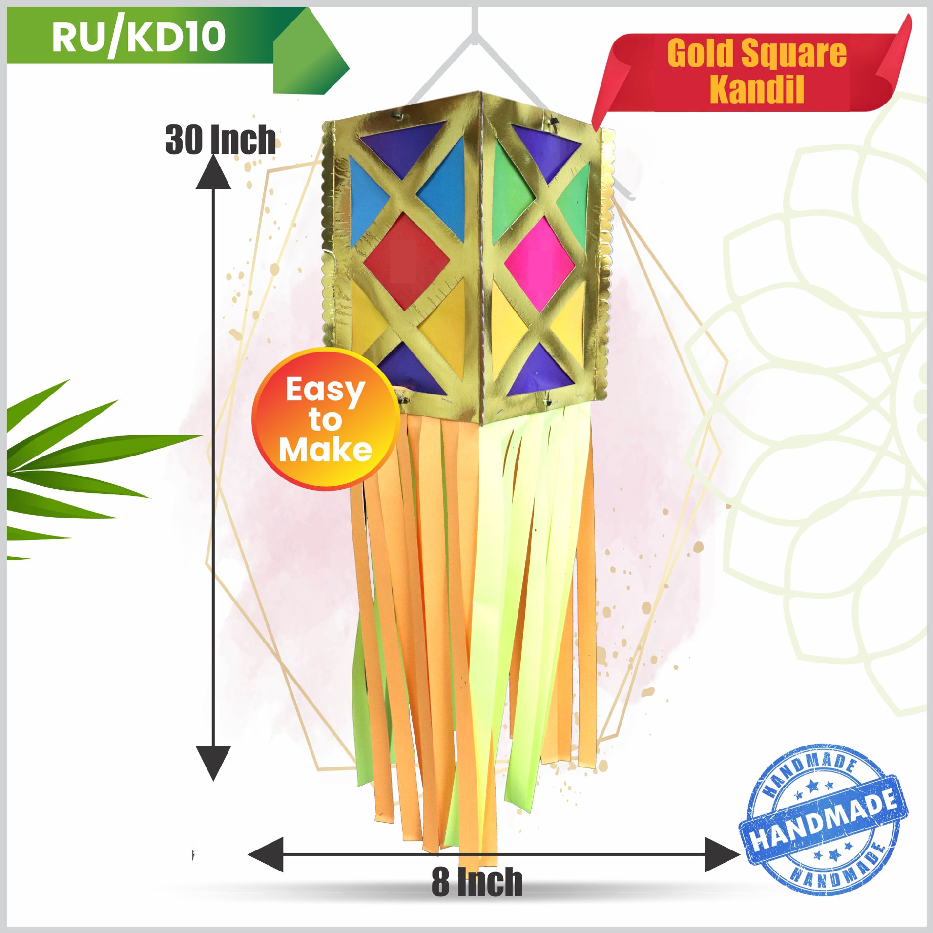 Gold Square kandil|Festive Products|Diwali