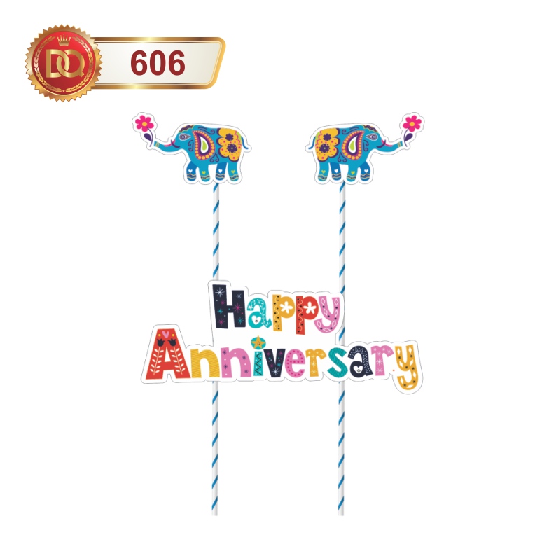 Premium Happy Anniversary Cake Topper (CAKE TOPPER)|Cake Topper|Happy Anniversary Cake Topper