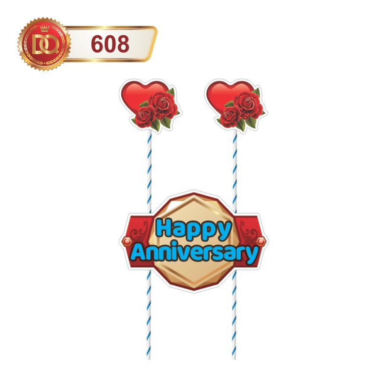 Premium Happy Anniversary Cake Topper 3|Cake Topper|Happy Anniversary Cake Topper