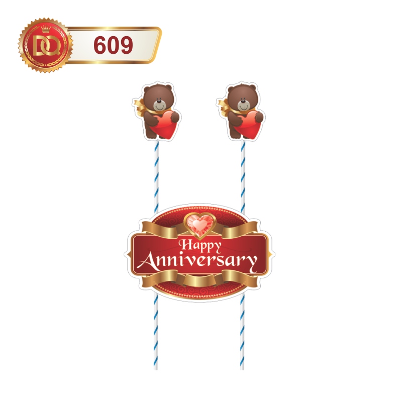 Premium Happy Anniversary Cake Topper 4|Cake Topper|Happy Anniversary Cake Topper