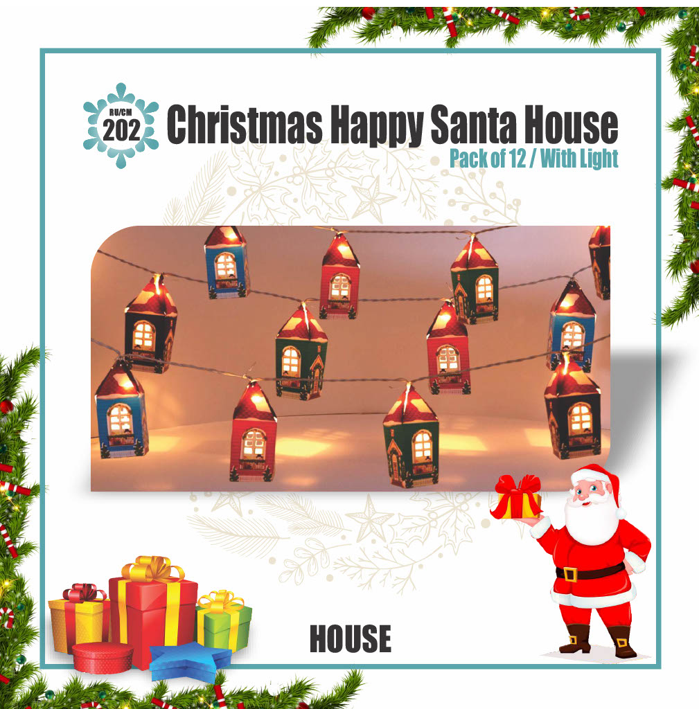 Christmas Happy Santa House (With Light) |Festive Products|Christmas